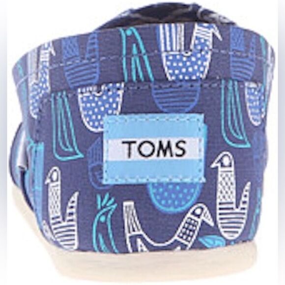 TOMS ALPARGATA Blue Multi Birds Slip-On Shoes - Picture 9 of 11